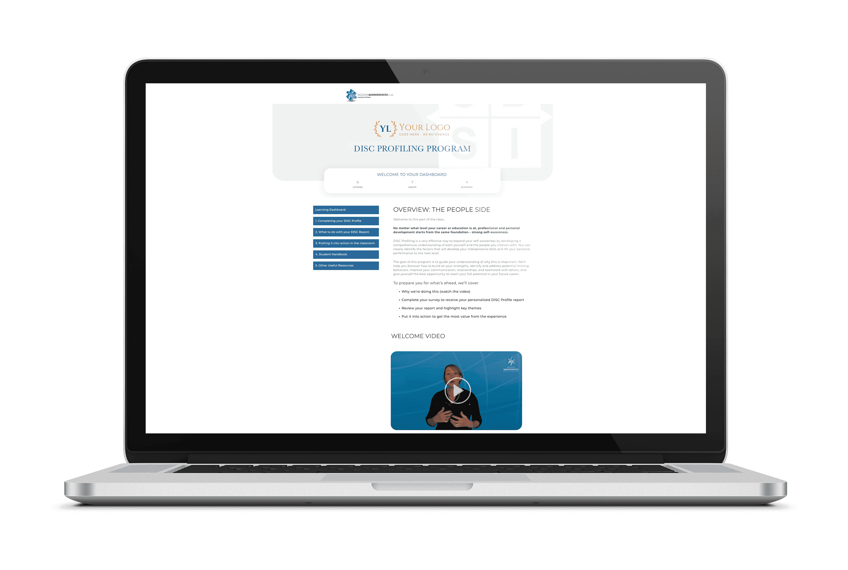 Example of University Academic Partnership Program in Sports using Athlete Assessments Online Learning Dashboard for Sports Students and Sport Managment Degrees