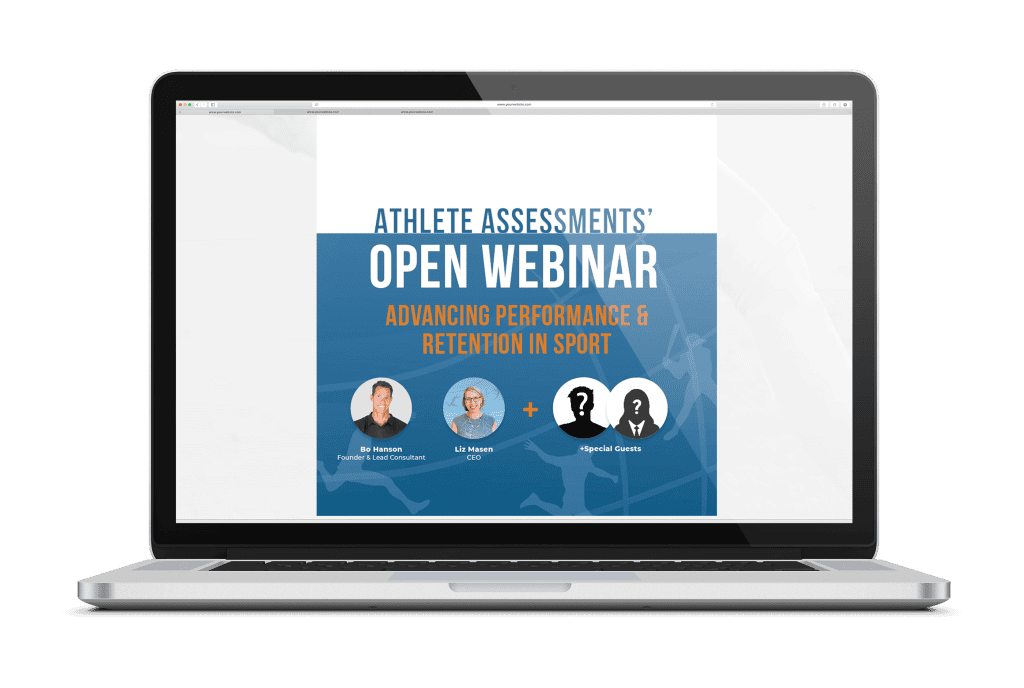 November 2025 Webinar: Advancing Performance & Retention in Sport - Laptop Screen Mockup