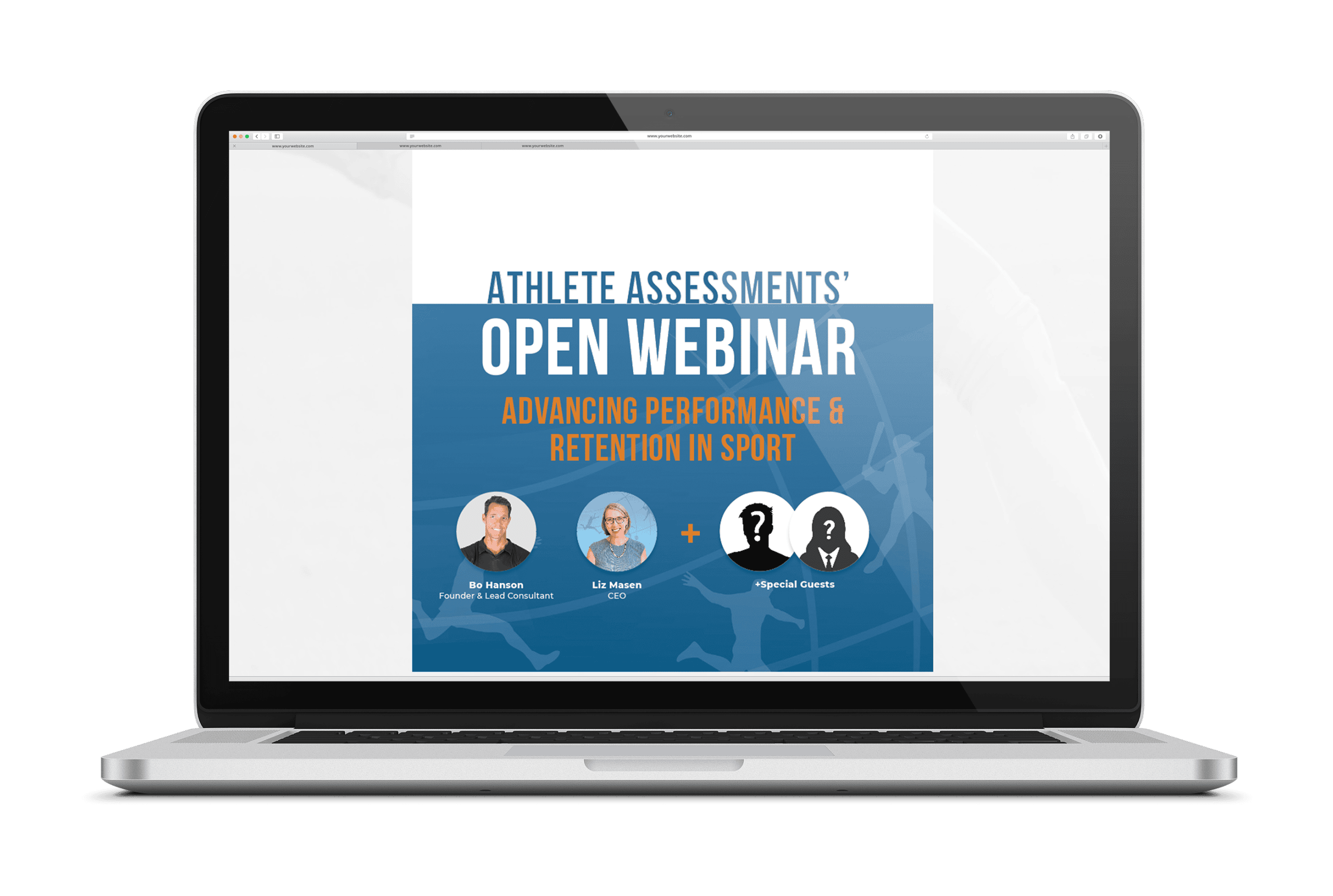 November 2025 Webinar: Advancing Performance & Retention in Sport - Laptop Screen Mockup